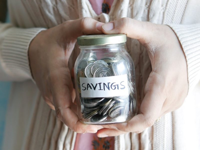 Jar with coins