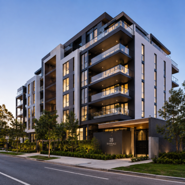 Render of an apartment building